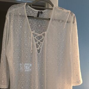 White Lace Swim Coverup